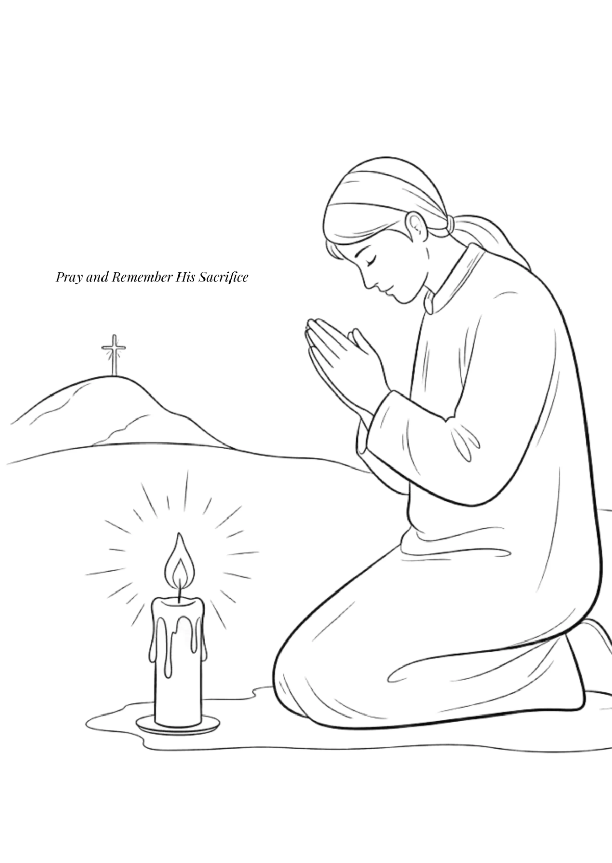 Free Religious Good Friday Drawing Template to Edit Online