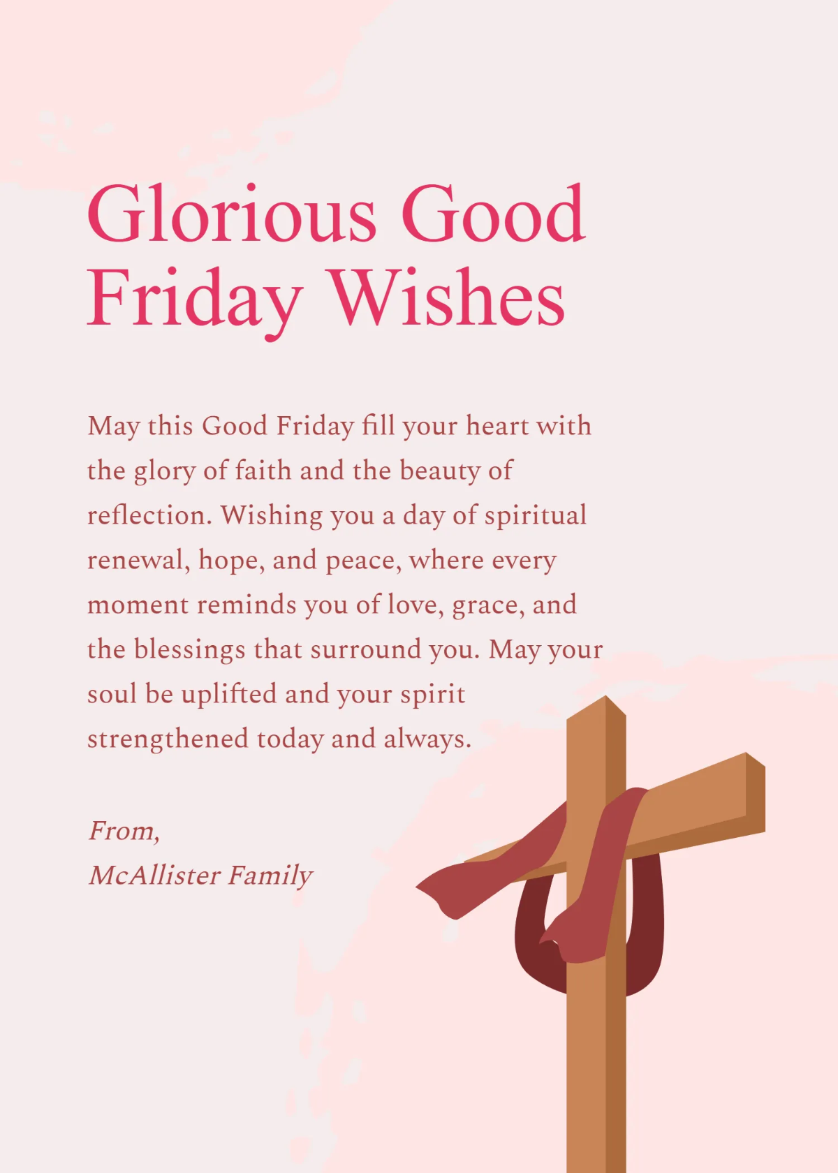 Free Good Friday Glory Wishes Template to Edit Online