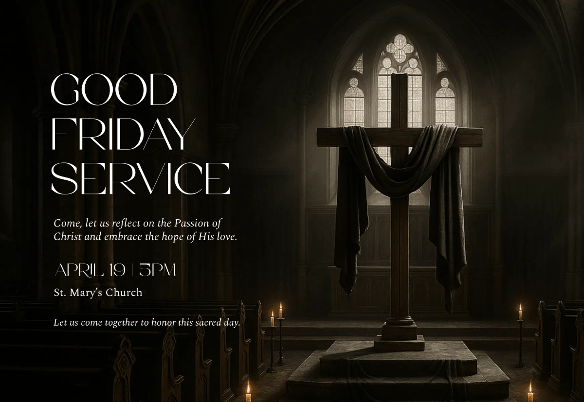 Free Church Good Friday Card Template to Edit Online