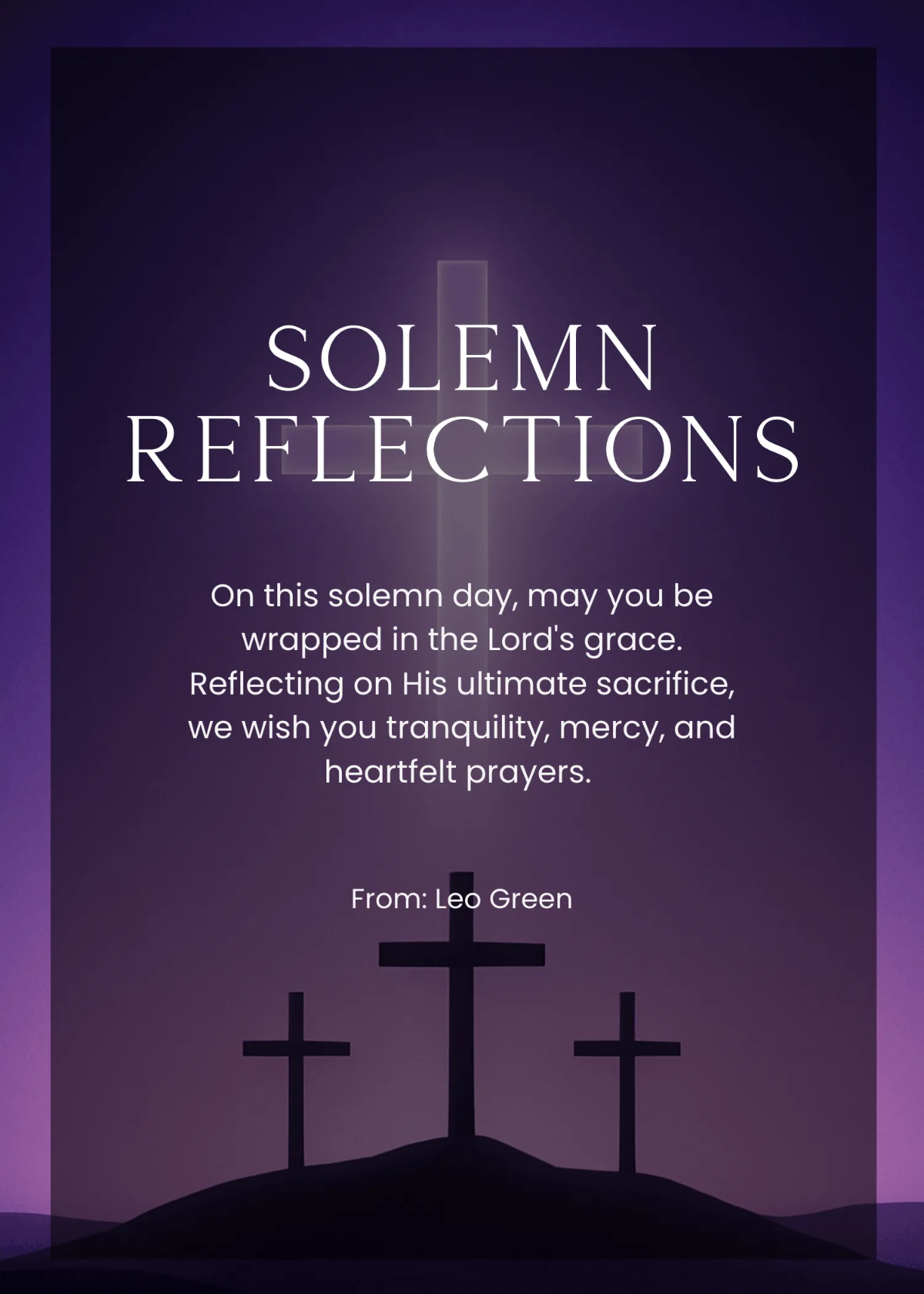 Free Solemn Good Friday Wishes Template to Edit Online