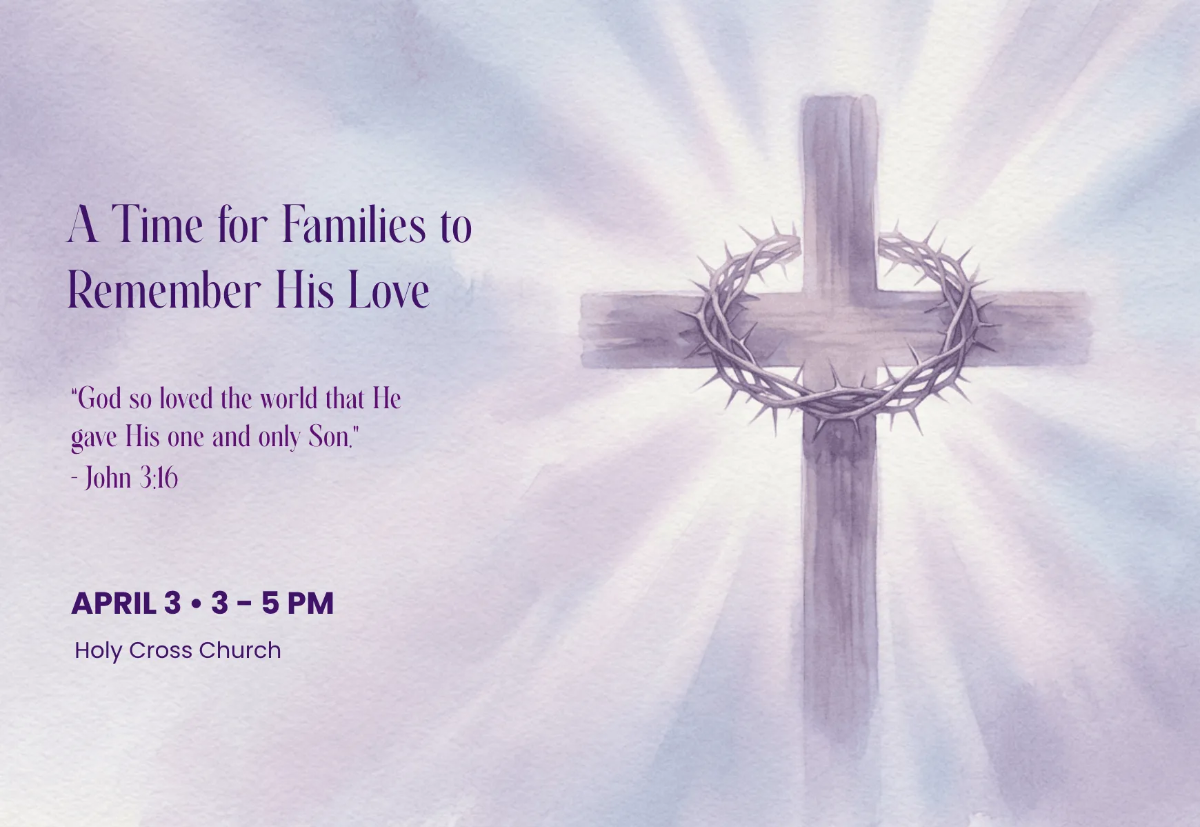 Free Watercolor Good Friday Card Template to Edit Online