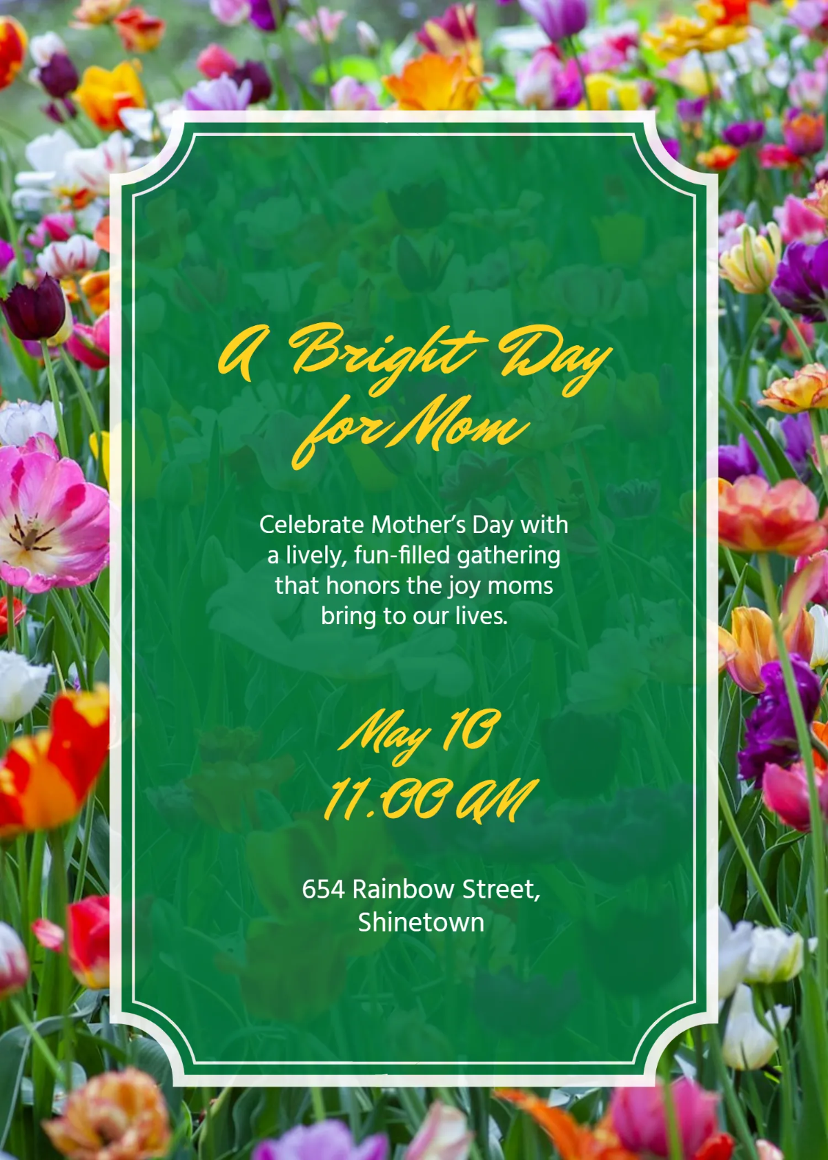 Free Bright Mother's Day Invitation Template to Edit Online