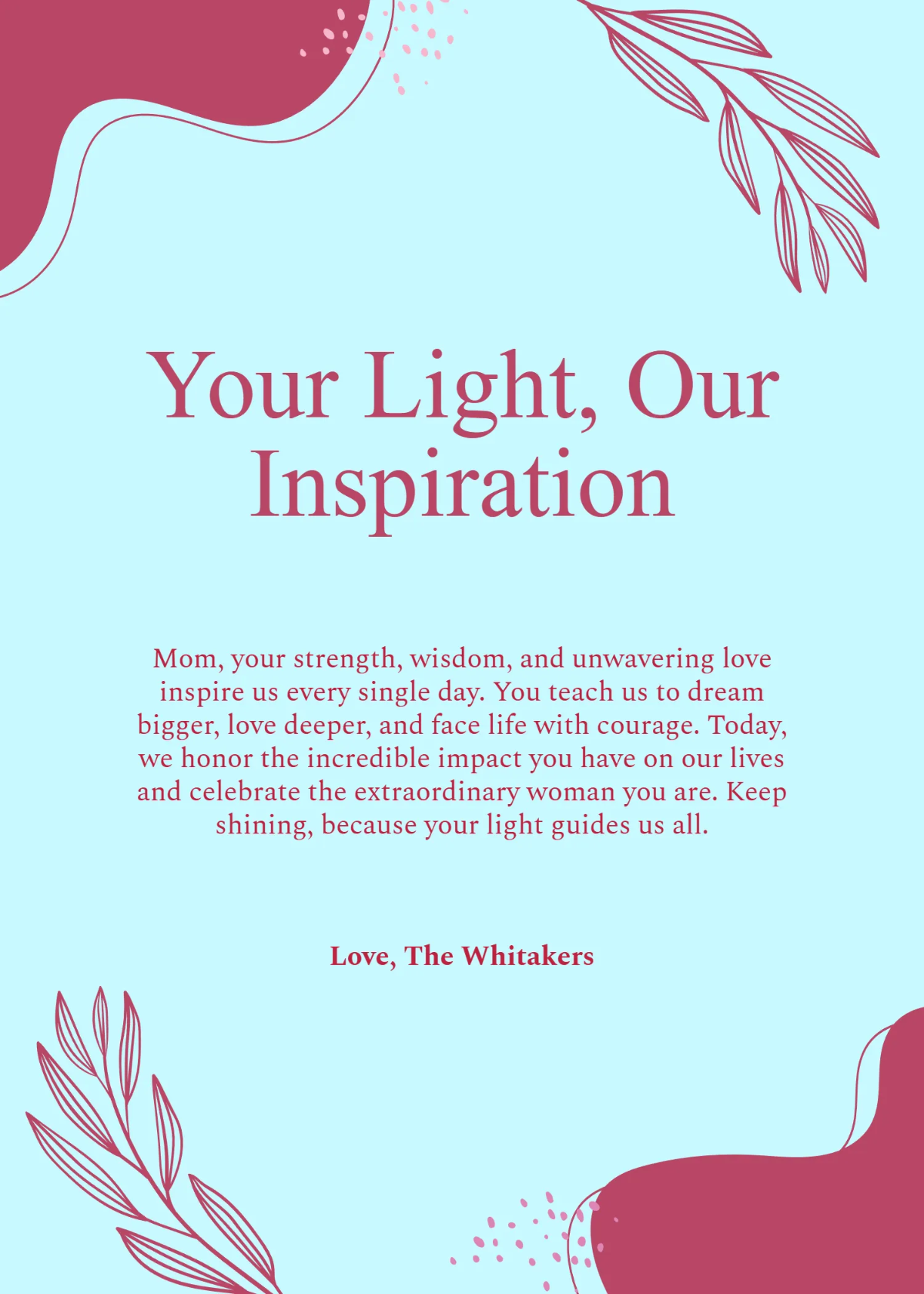Free Inspirational Mother's Day Wishes Template to Edit Online
