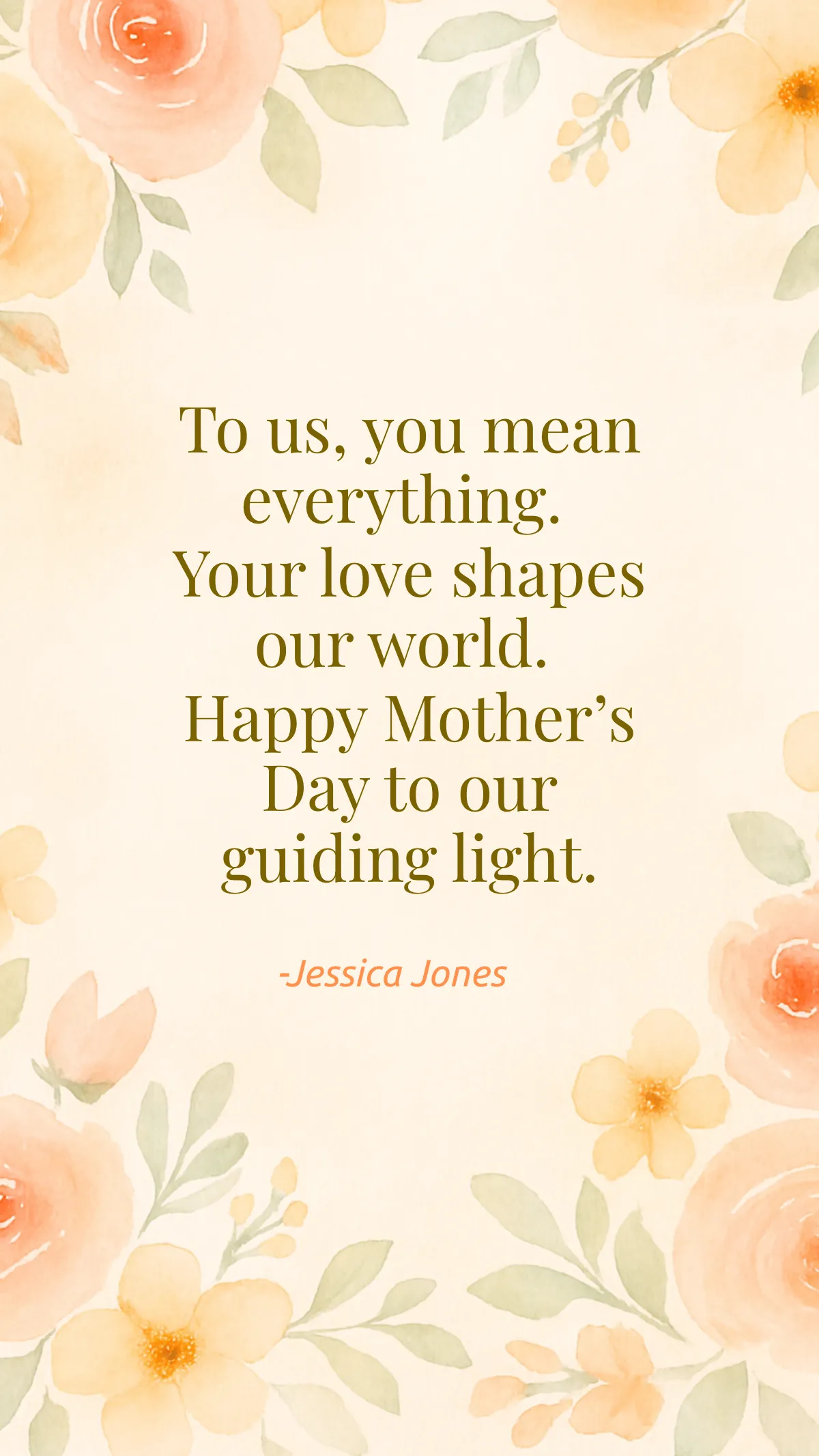 Free Warm Mother’s Day Quote Template to Edit Online