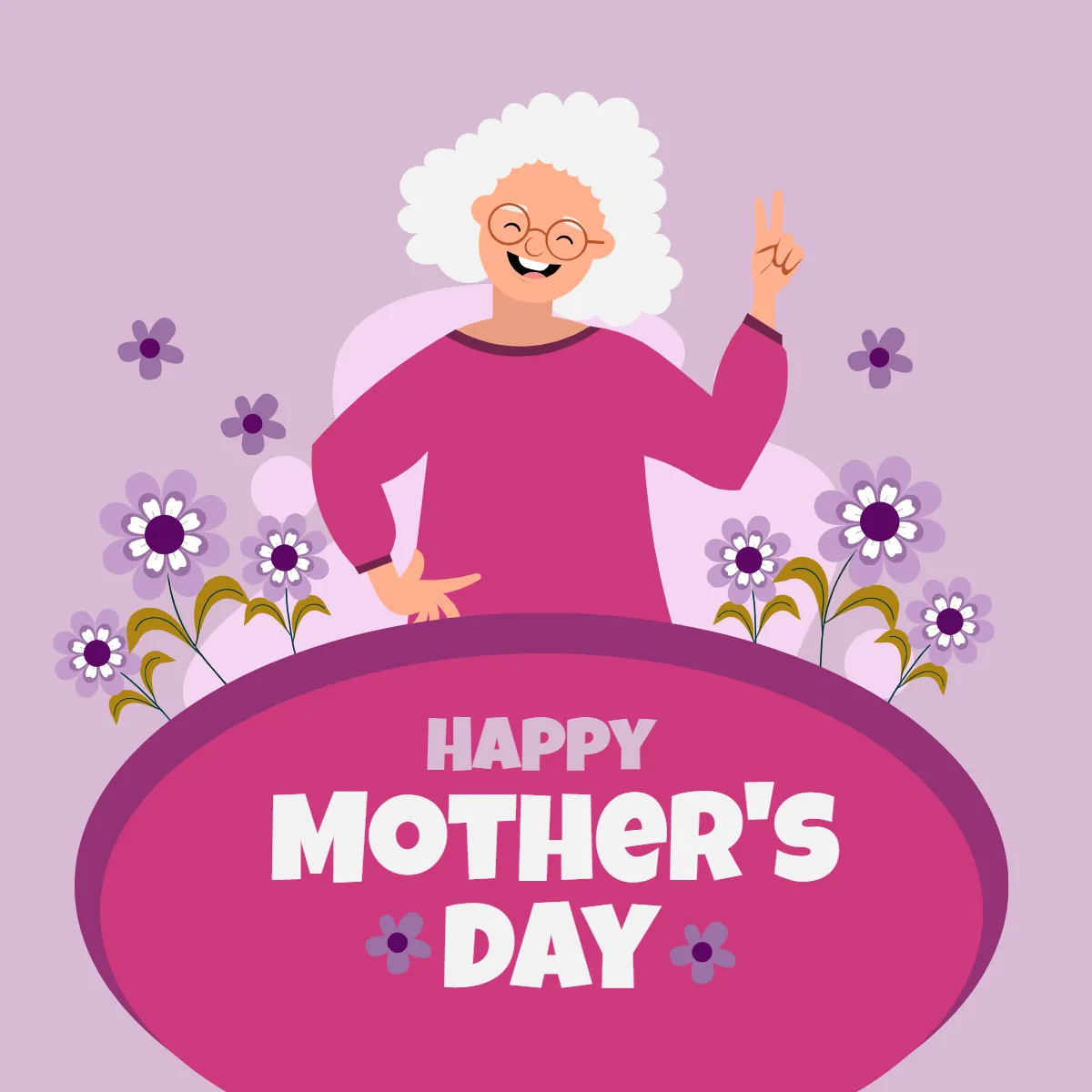 Mother's Day Old Woman Clip Art Templates