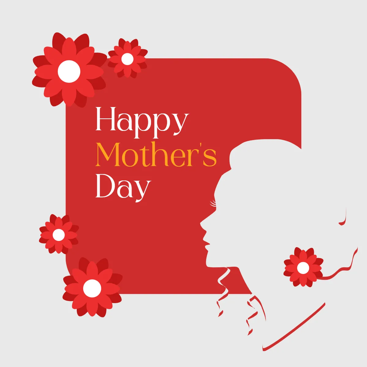 Red Mother's Day Clip Art Templates