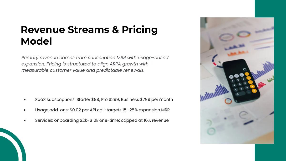 Free Startup Financial Overview Pitch Deck Template to Edit Online