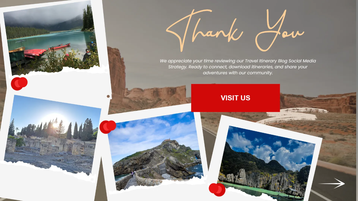 Free Travel Itinerary Blog Social Media Strategy Template to Edit Online