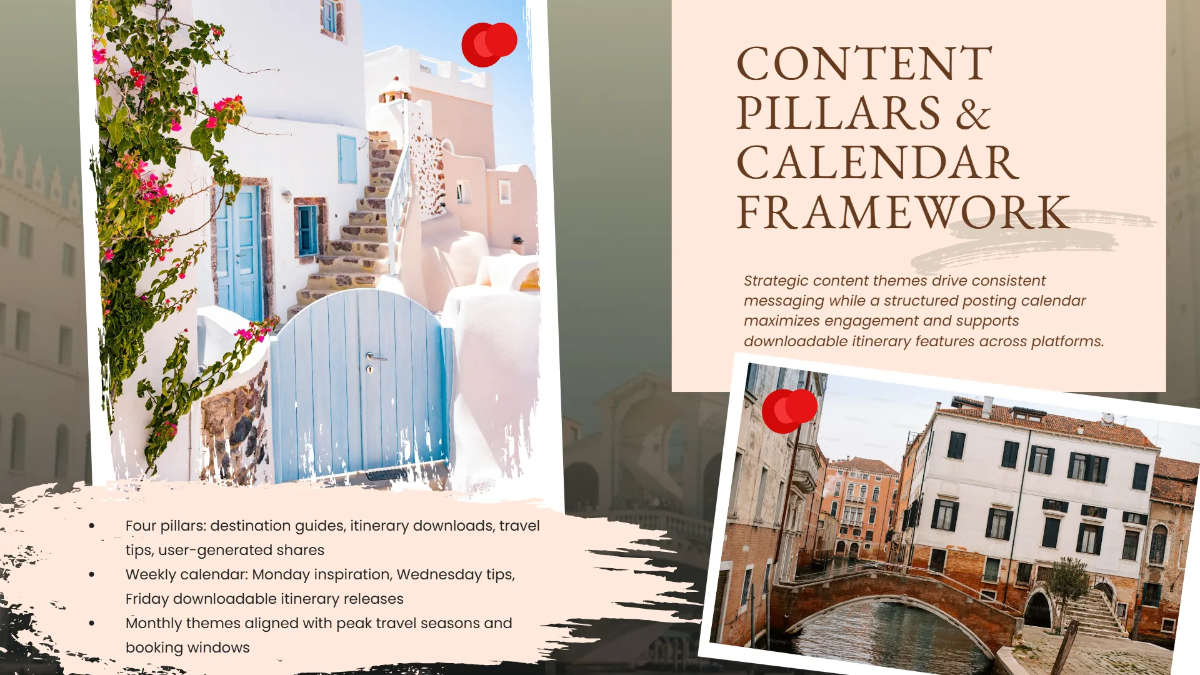 Free Travel Itinerary Blog Social Media Strategy Template to Edit Online