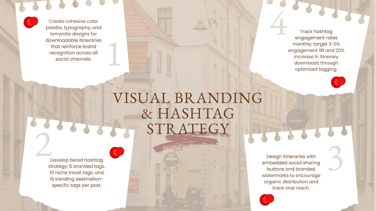 Free Travel Itinerary Blog Social Media Strategy Template to Edit Online