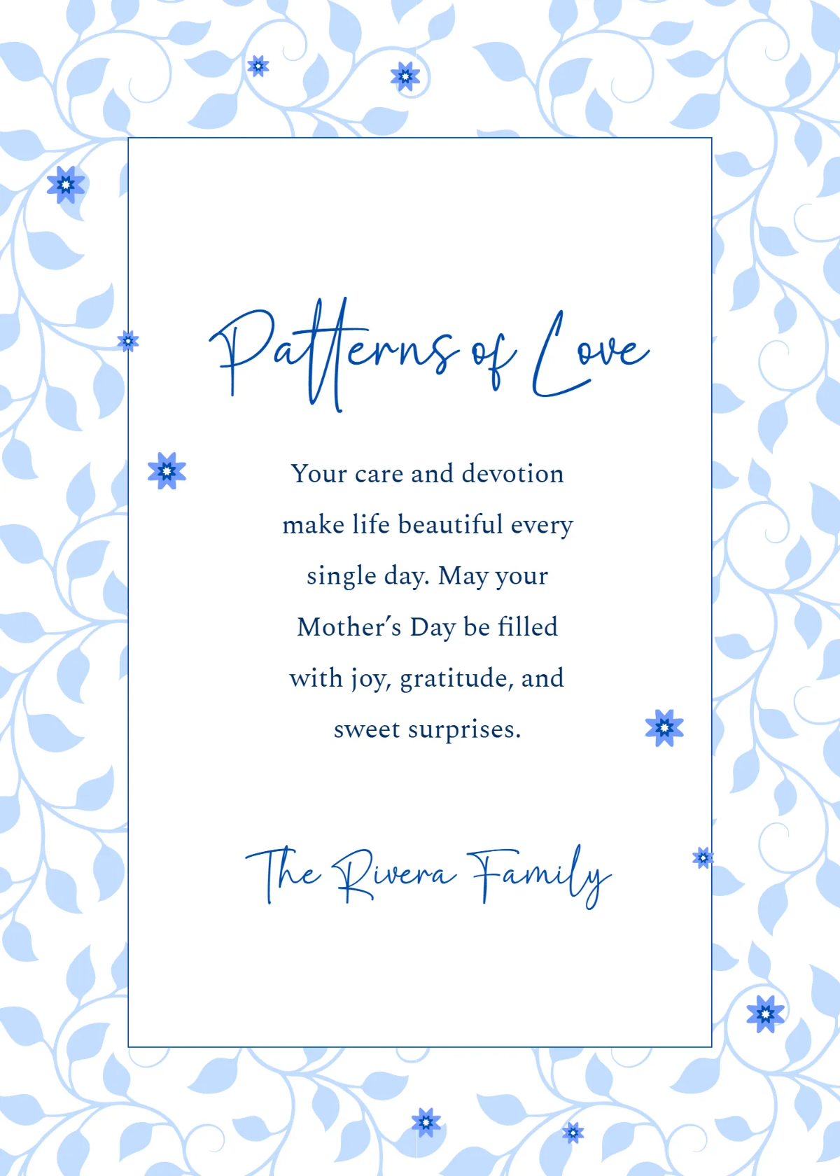 Free Patterned Mother's Day Wishes Template to Edit Online