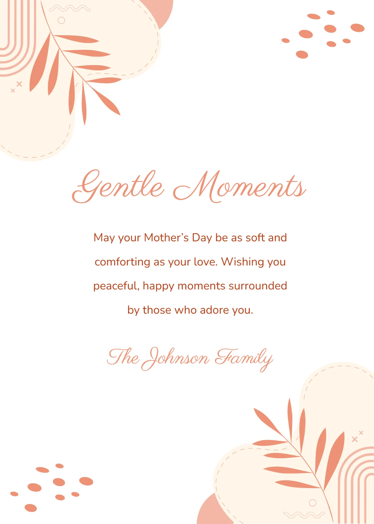 Free Soft Mother's Day Wishes Template to Edit Online