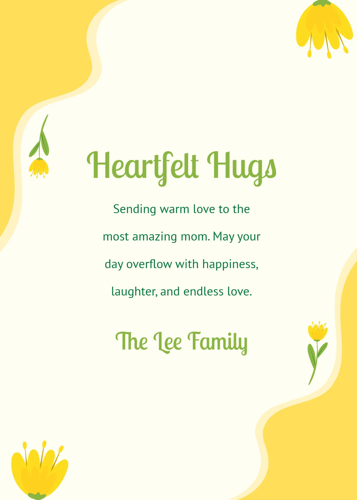 Free Warm Love Mother's Day Wishes Template to Edit Online