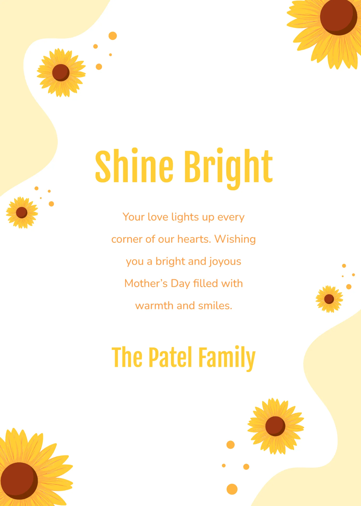 Free Light Mother's Day Wishes Template to Edit Online