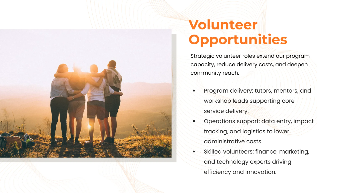 Free Nonprofit Organization Presentation Deck Template to Edit Online