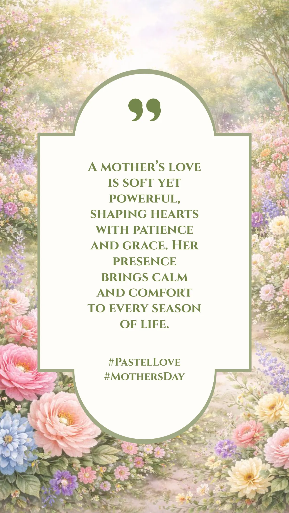 Free Pastel Mother’s Day Quote Template to Edit Online