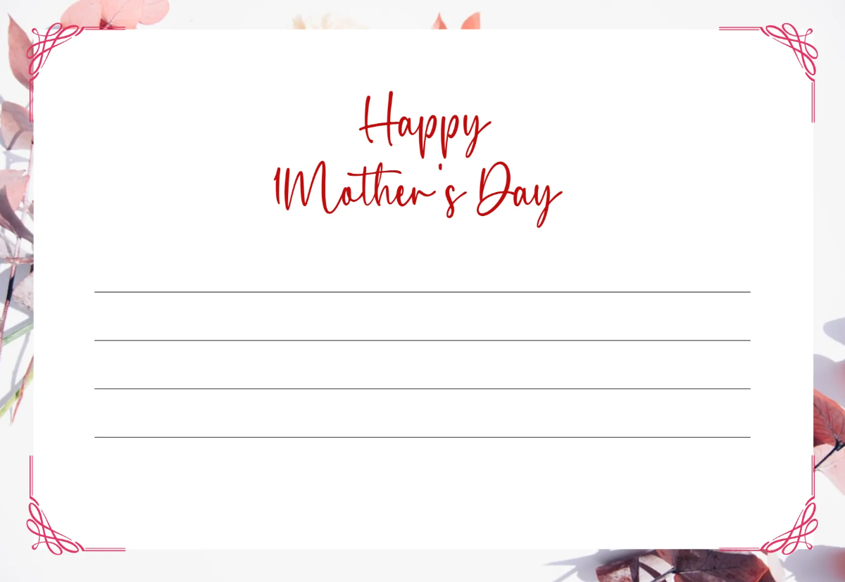 Free Blank Mother's Day Card Template to Edit Online