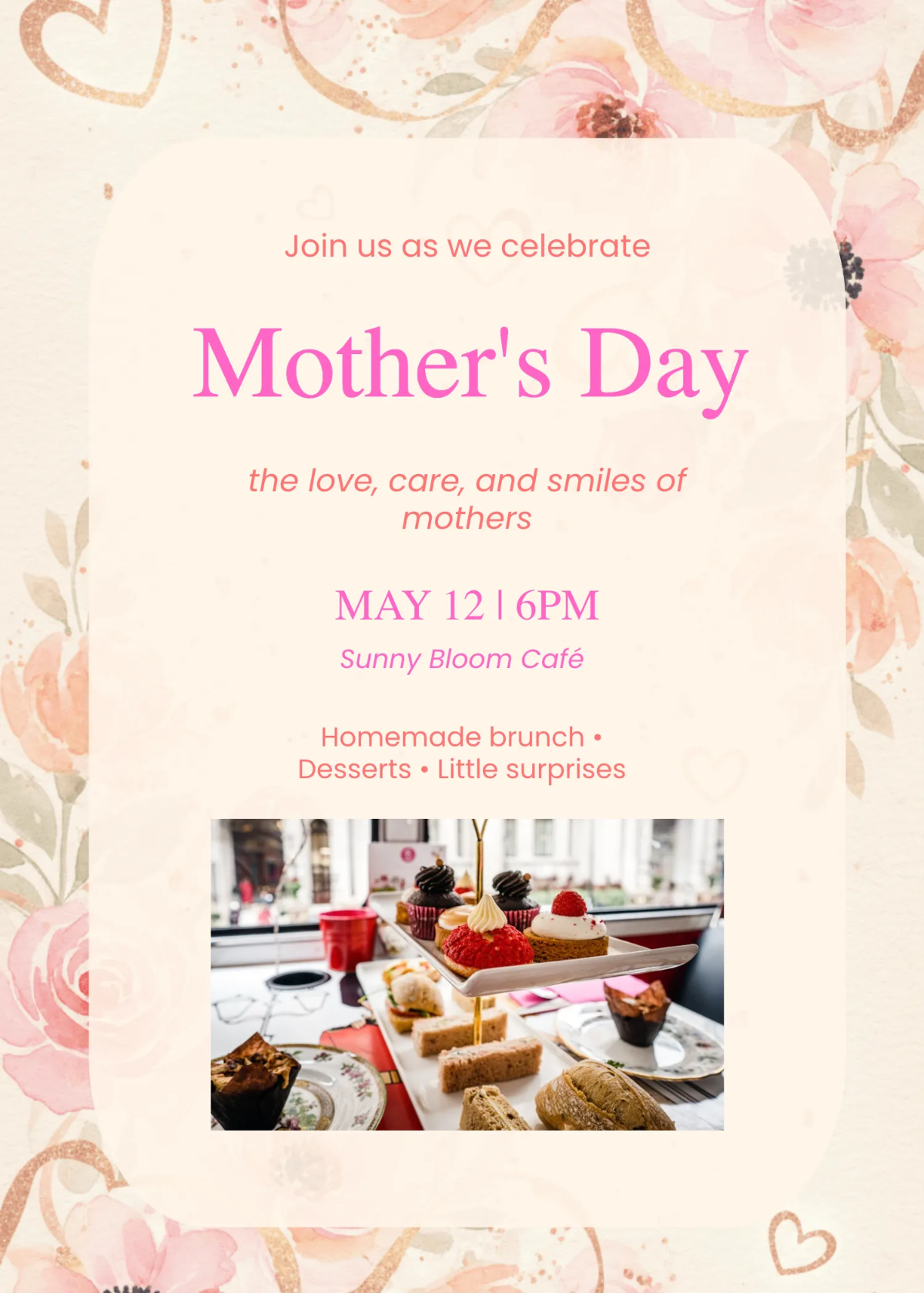 Free Sweet Mother's Day Invitation Template to Edit Online