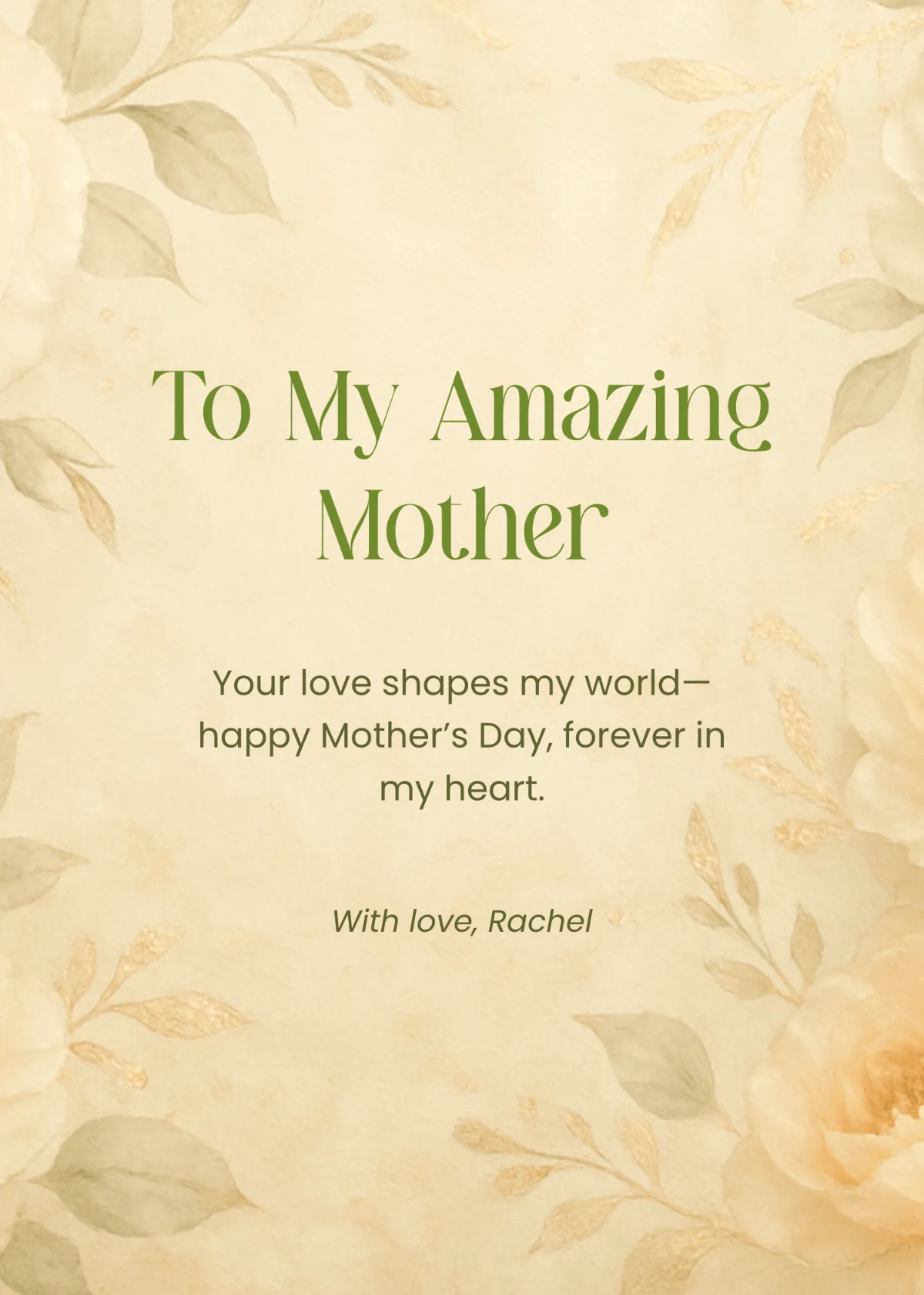 Free Heartfelt Mother’s Day Wishes Template to Edit Online