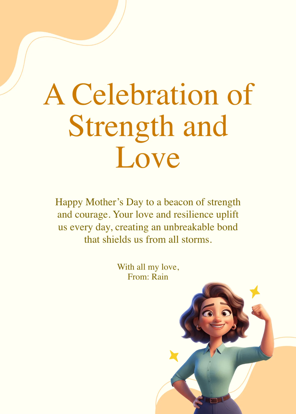 Free Strong Mother’s Day Wishes Template to Edit Online