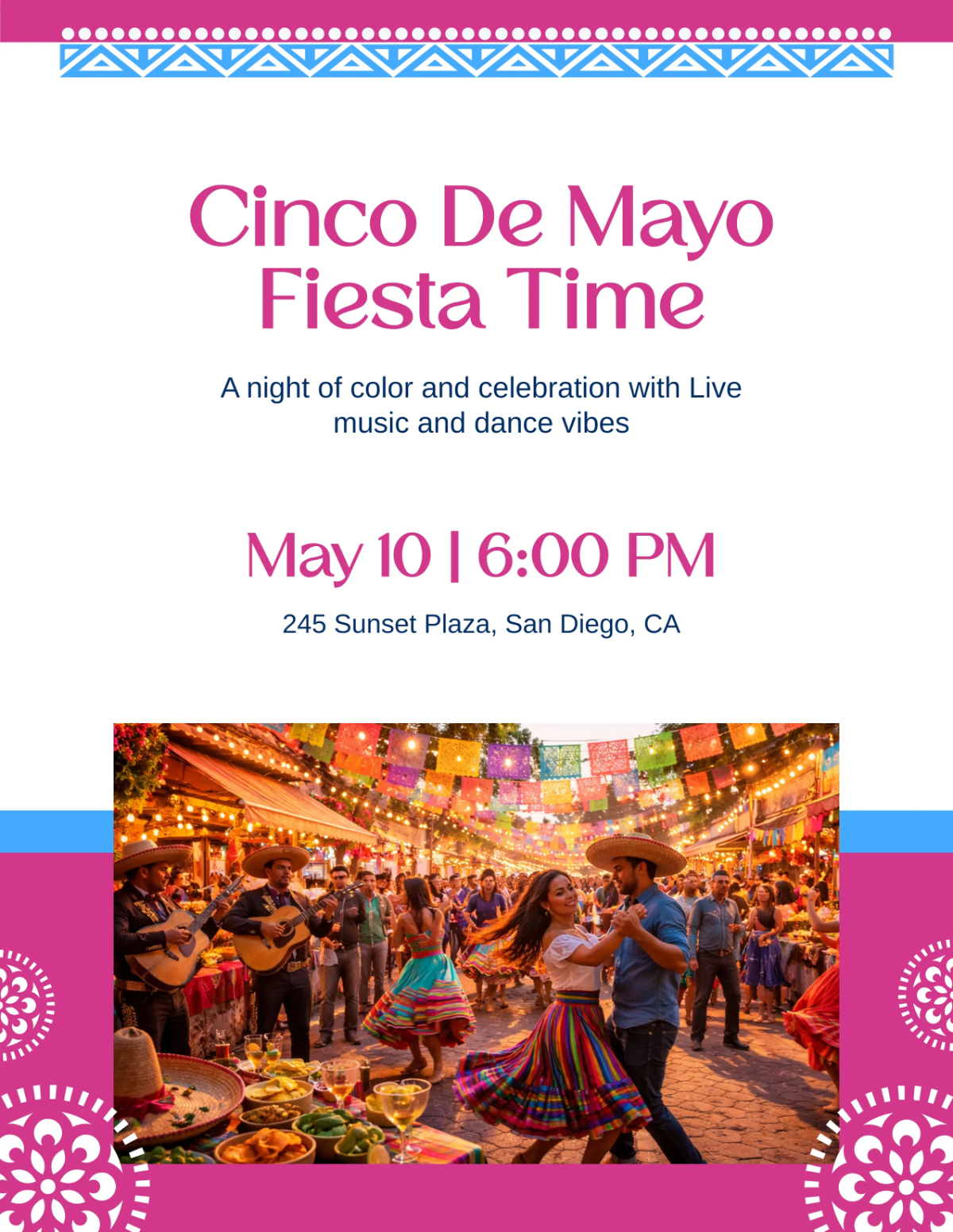 Free Cinco De Mayo Fun Party Flyer Template to Edit Online