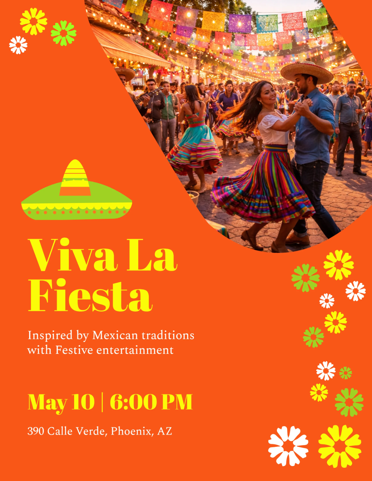Free Mexican Theme Cinco De Mayo Flyer Template to Edit Online