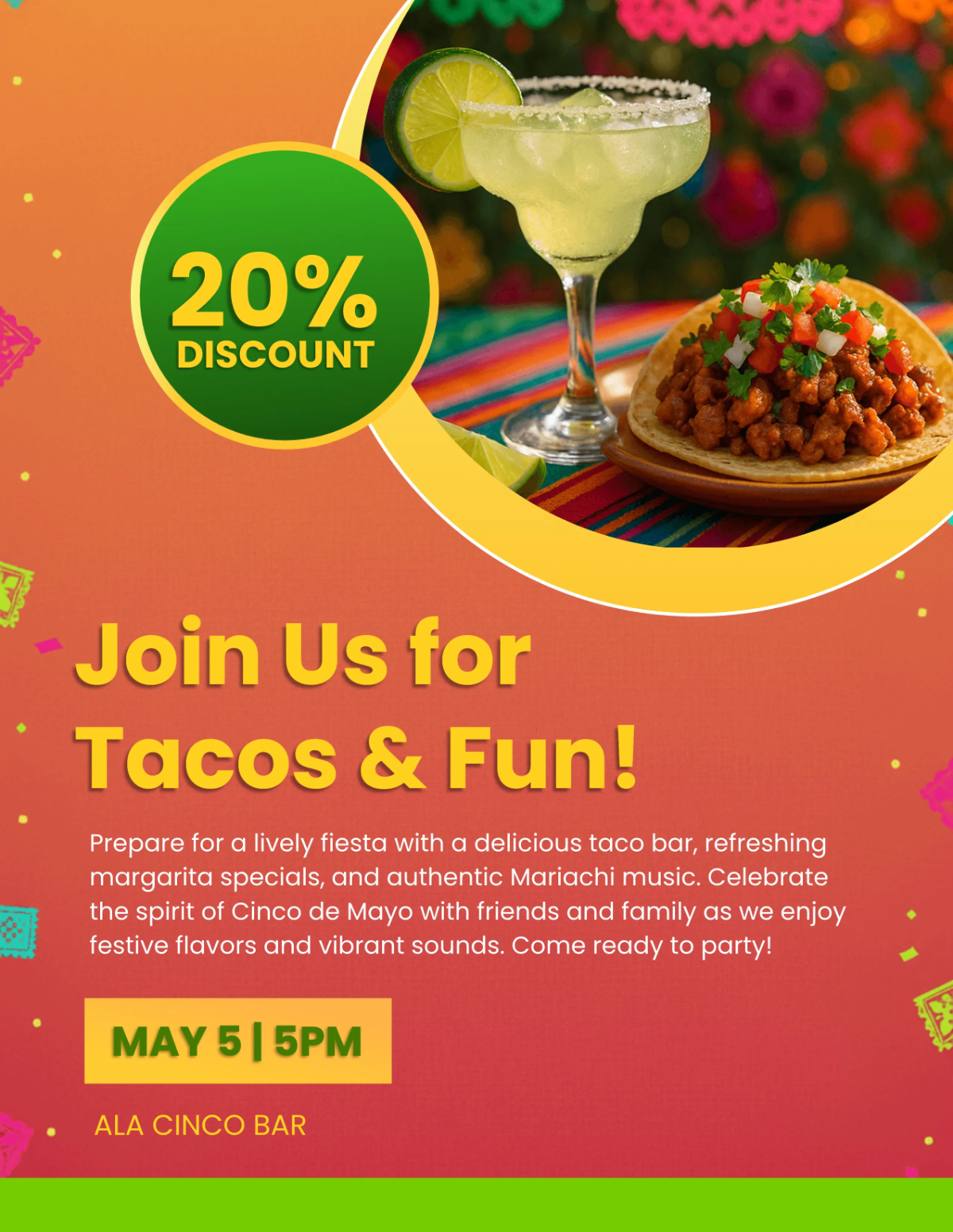 Free Colorful Cinco De Mayo Flyer Template to Edit Online