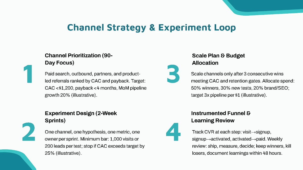 Free Startup Growth Strategy & Metrics Pitch Deck Template to Edit Online