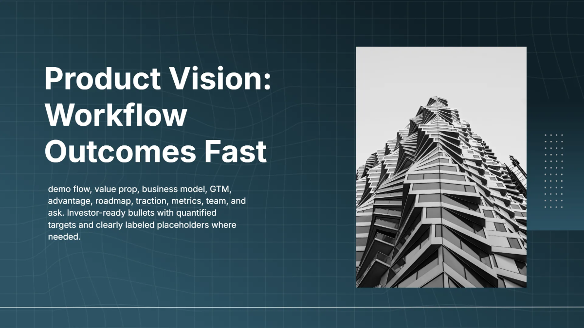 Free Product Vision Pitch Deck Template to Edit Online