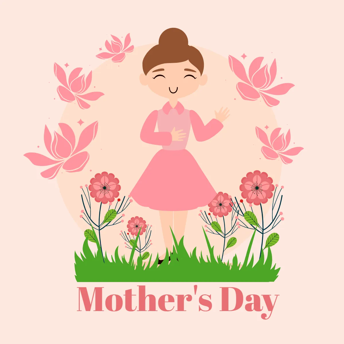 Free Pink Mother's Day Clip Art Templates to Edit Online