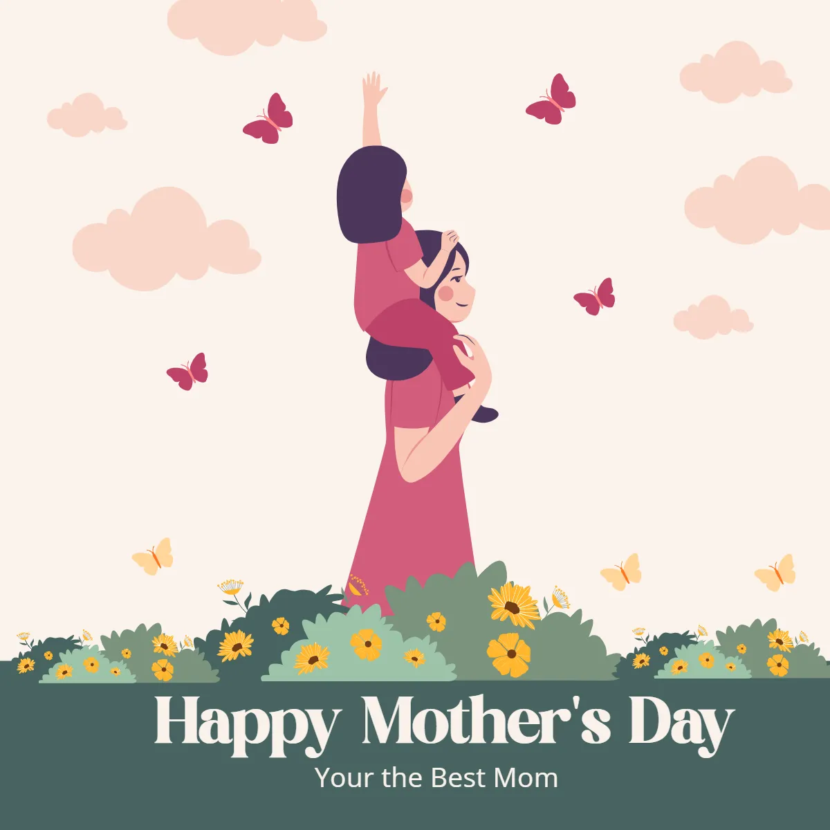 Free Mother's Day Simple Vector Clip Art Templates to Edit Online