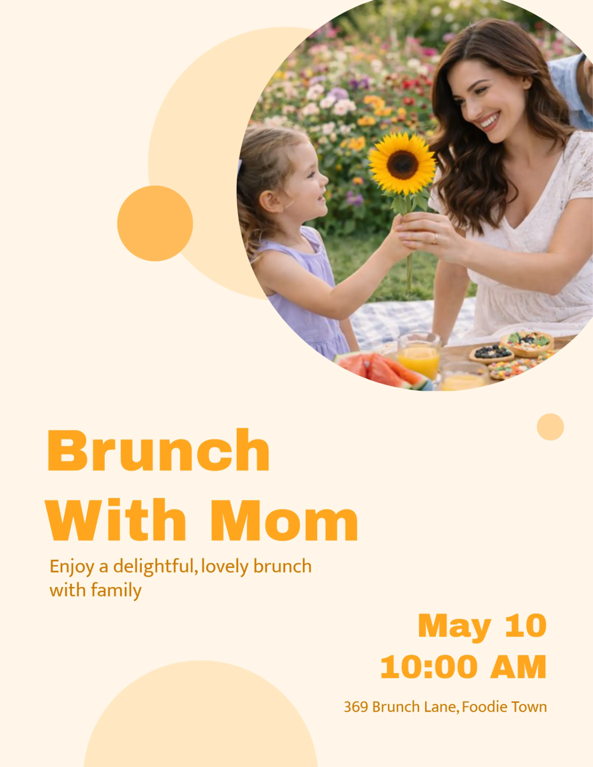 Free Mother’s Day Brunch Gathering Flyer Template to Edit Online