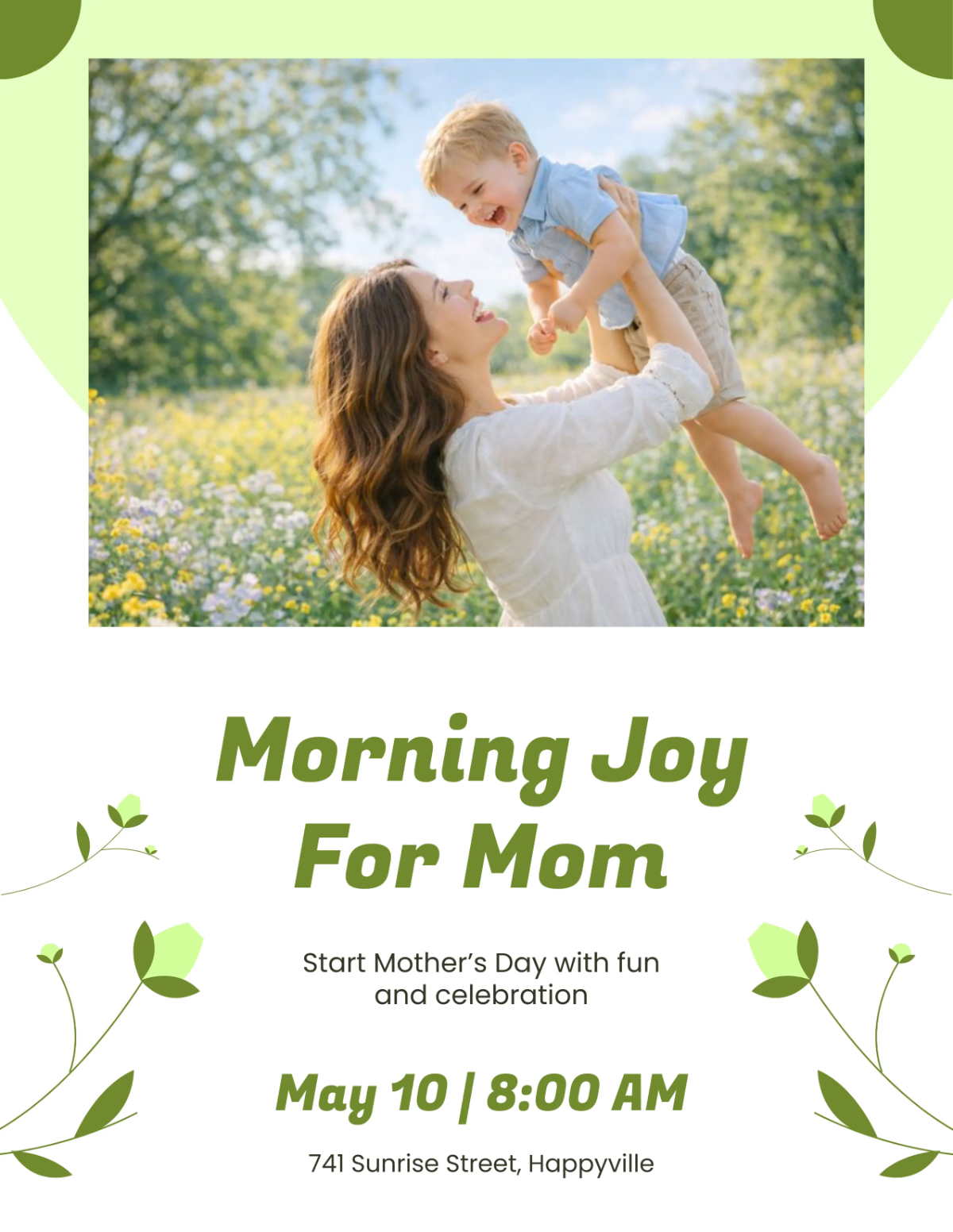 Free Mother’s Day Morning Celebration Flyer Template to Edit Online