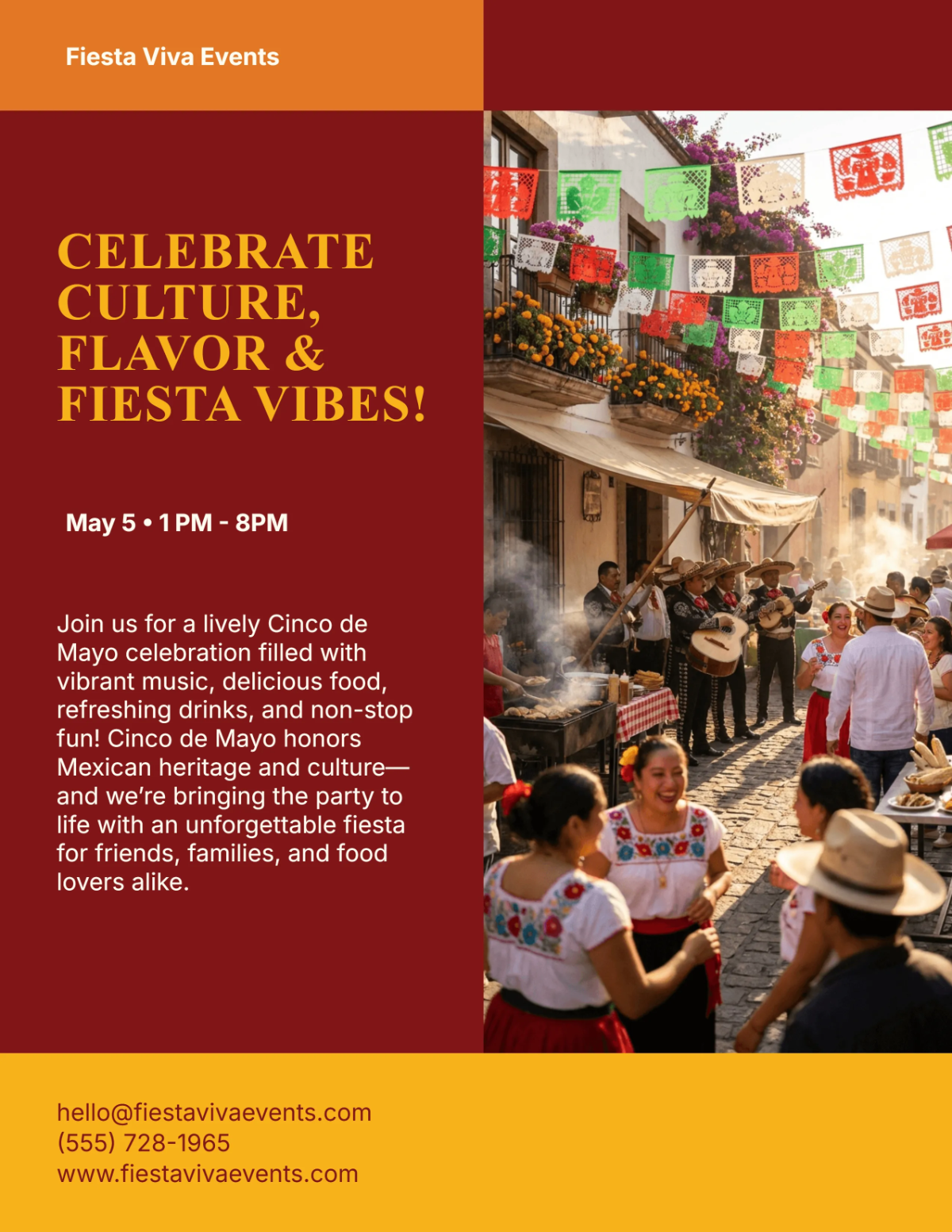 Free Minimalist Cinco De Mayo Flyer Template to Edit Online