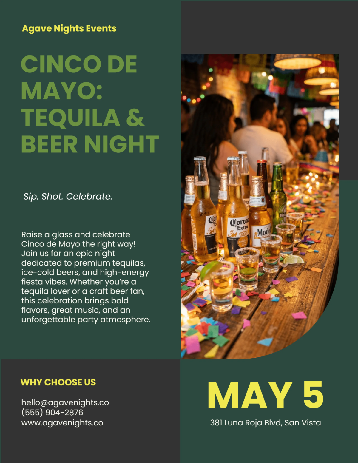 Free Cinco De Mayo Tequila and Beer Flyer Template to Edit Online