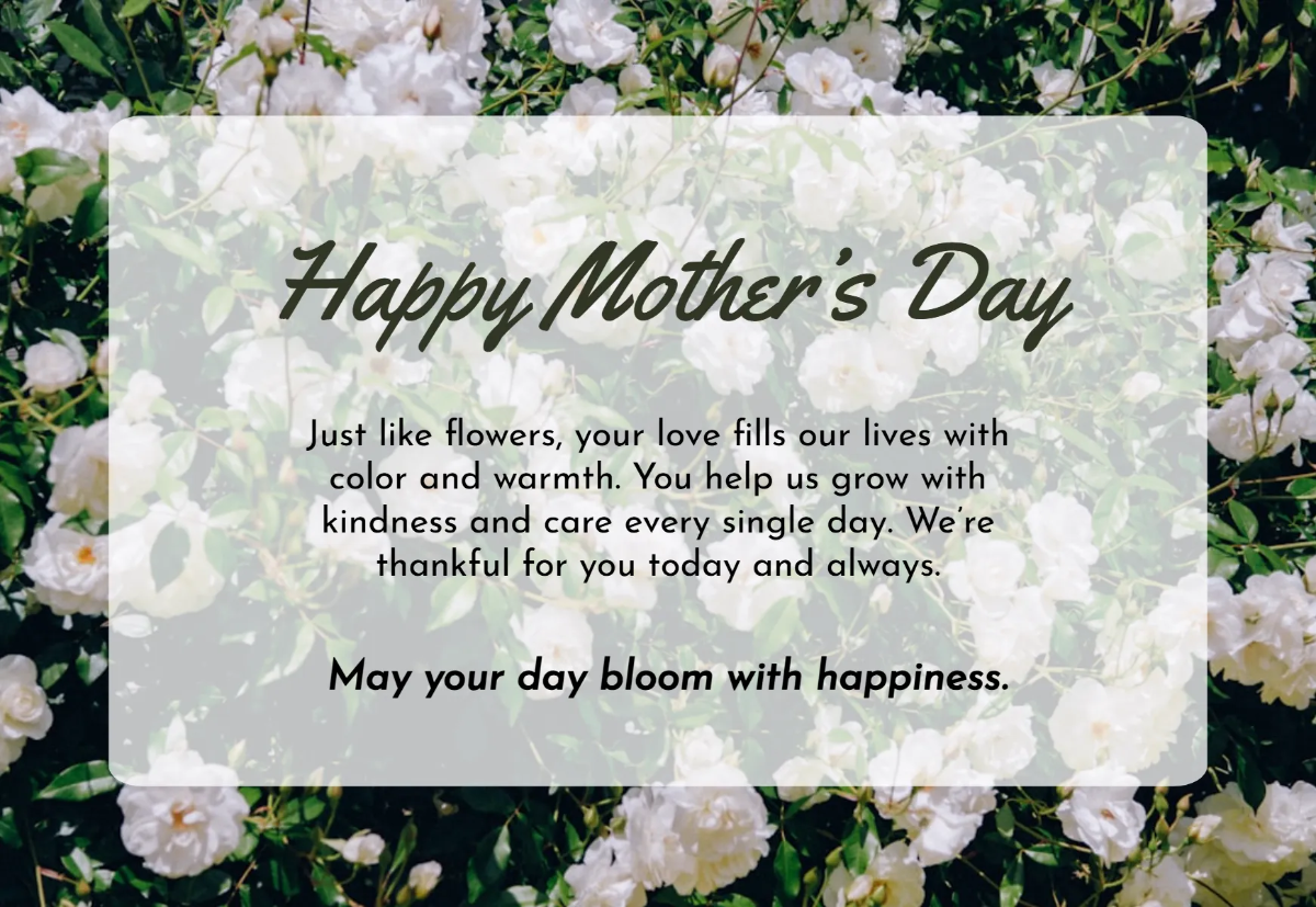 Mother’s Day Floral Card Template