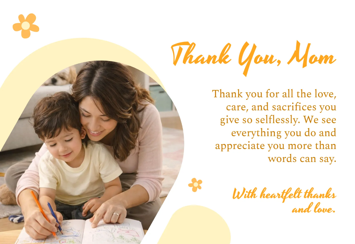 Mother’s Day Thank You Card Template