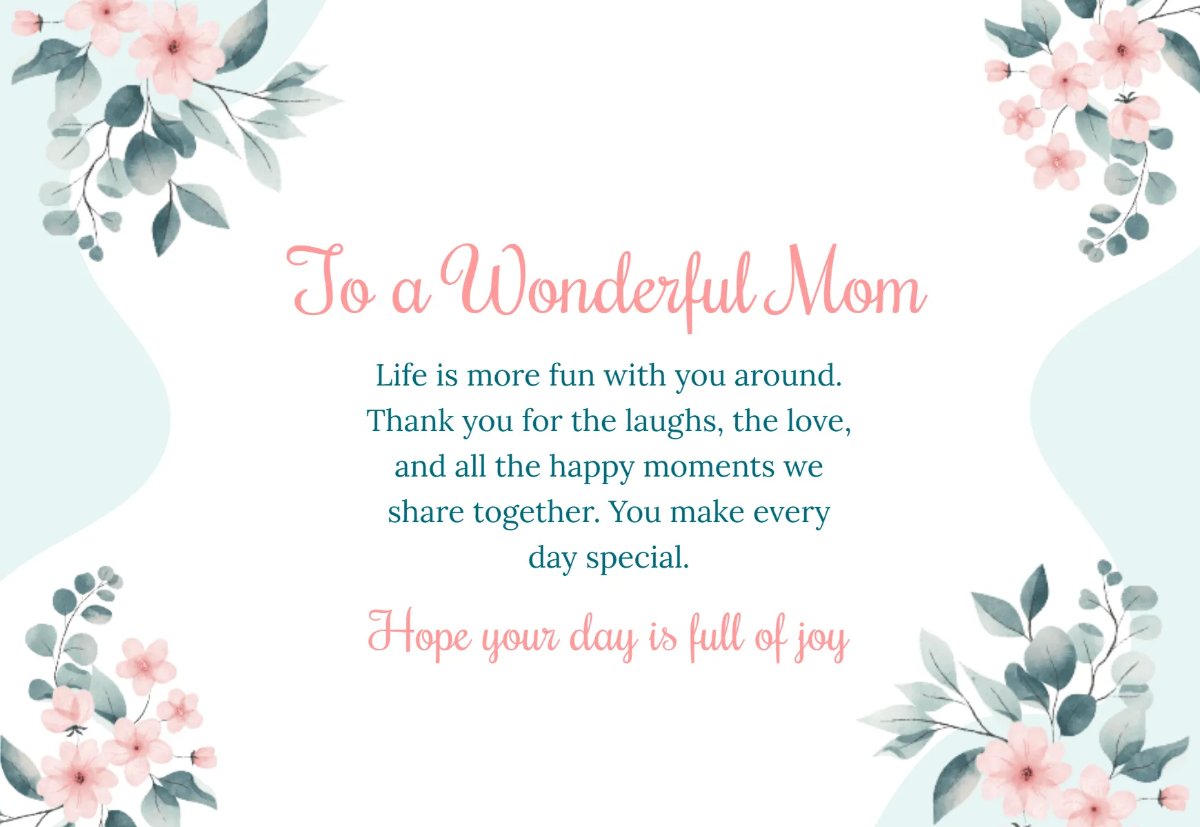 Mother’s Day Fun Card Template