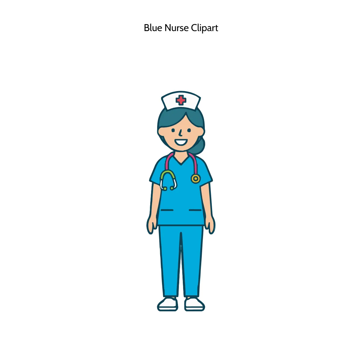 Free Blue Nurse Clipart Template to Edit Online