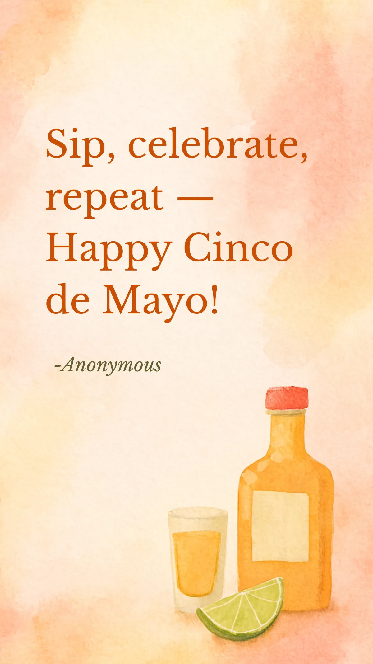 Free Watercolor Cinco De Mayo Quote Template to Edit Online