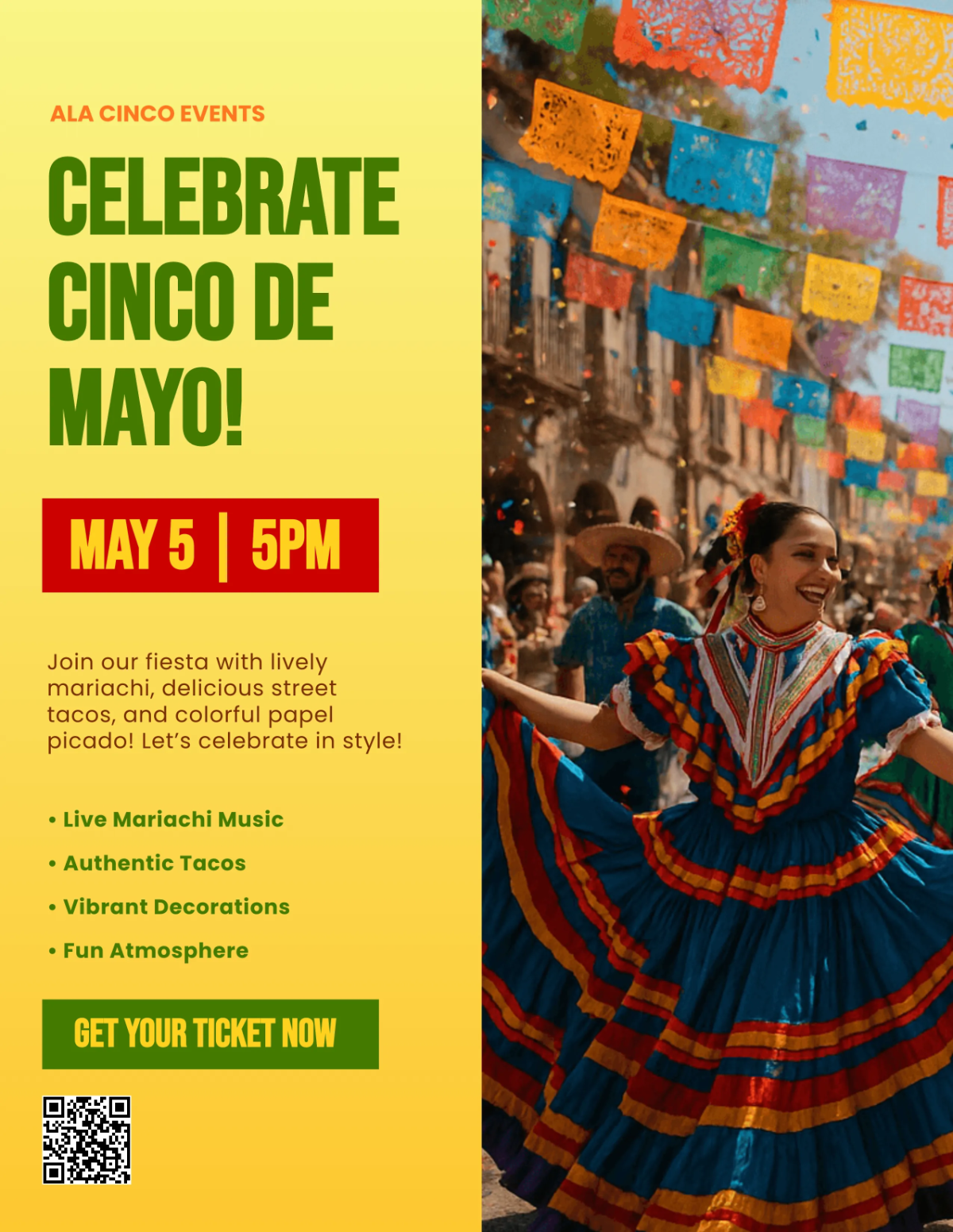 Free Vibrant Cinco De Mayo Flyer Template to Edit Online