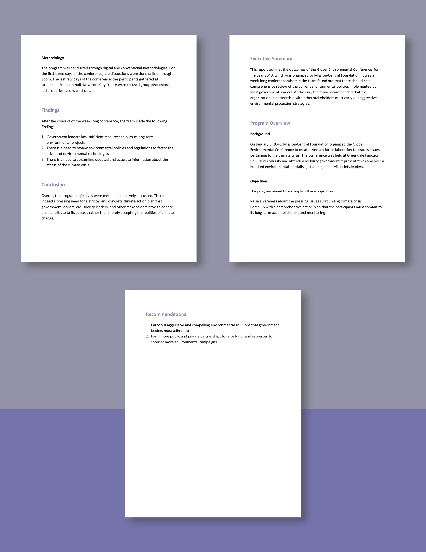 Post Event Report Template