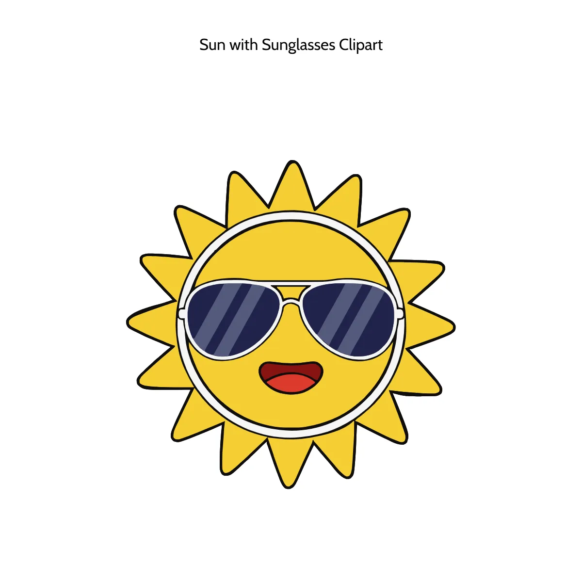 Free Sun with Sunglasses Vector Clipart (PNG, SVG) to Edit Online