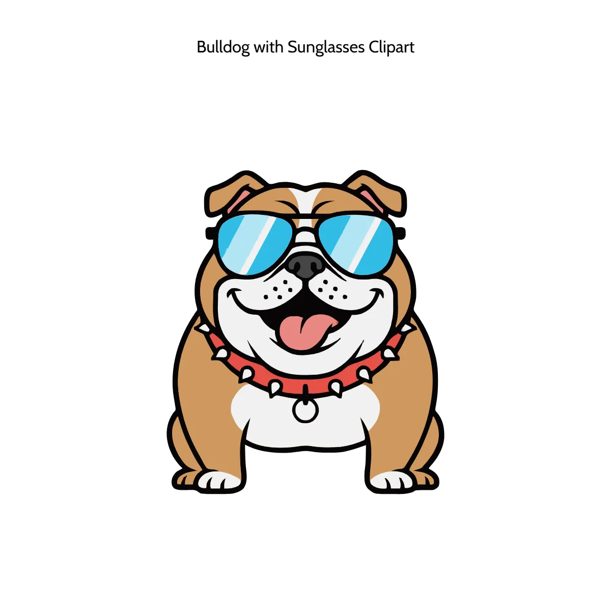 Free Bulldog with Sunglasses Vector Clipart (PNG, SVG) to Edit Online