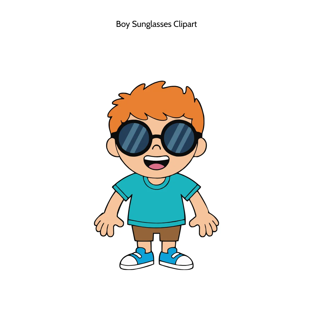 Free Boy Sunglasses Vector Clipart (PNG, SVG) to Edit Online