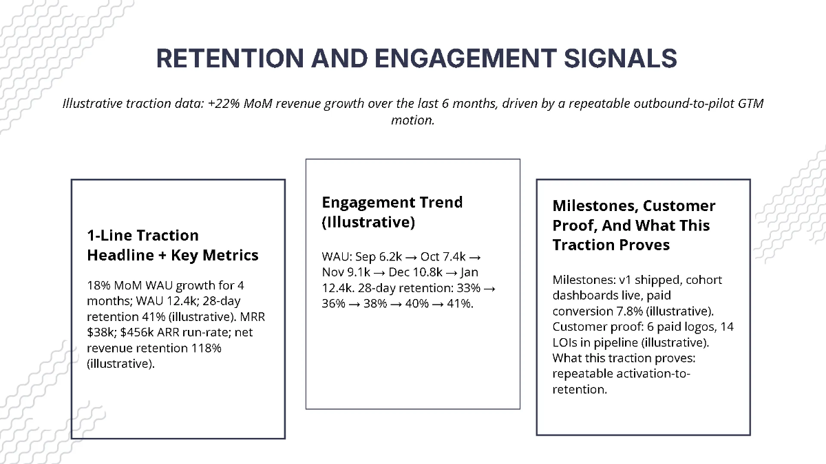 Free Early-Stage Startup Traction Pitch Deck Template to Edit Online