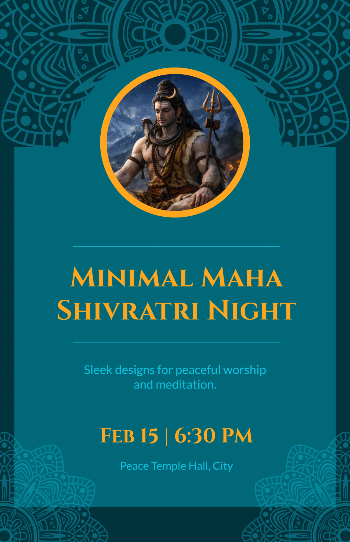 Free Minimal Maha Shivratri Poster Template to Edit Online