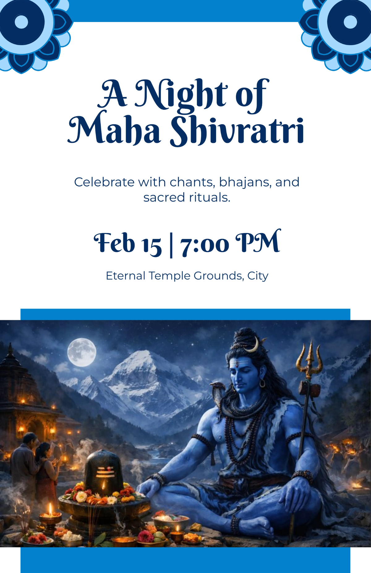 Free Festive Night Maha Shivratri Poster Template to Edit Online