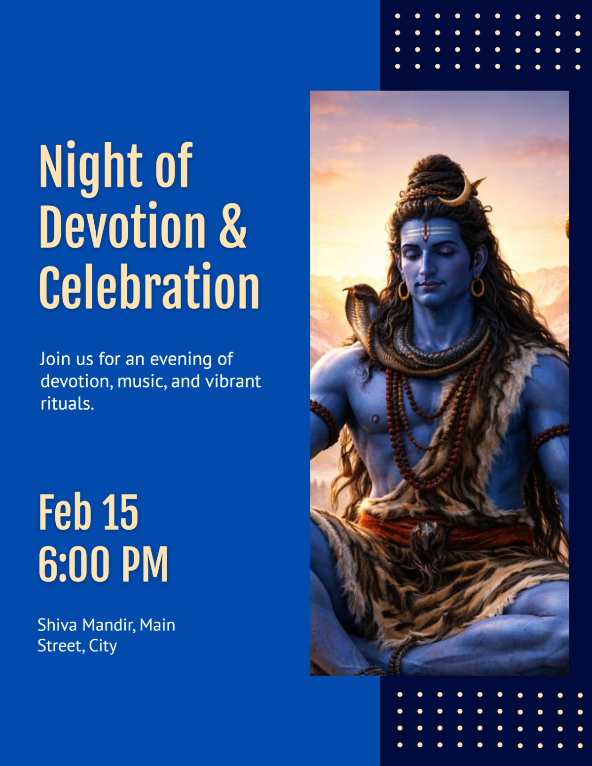 Free Creative Maha Shivratri Flyer Template to Edit Online