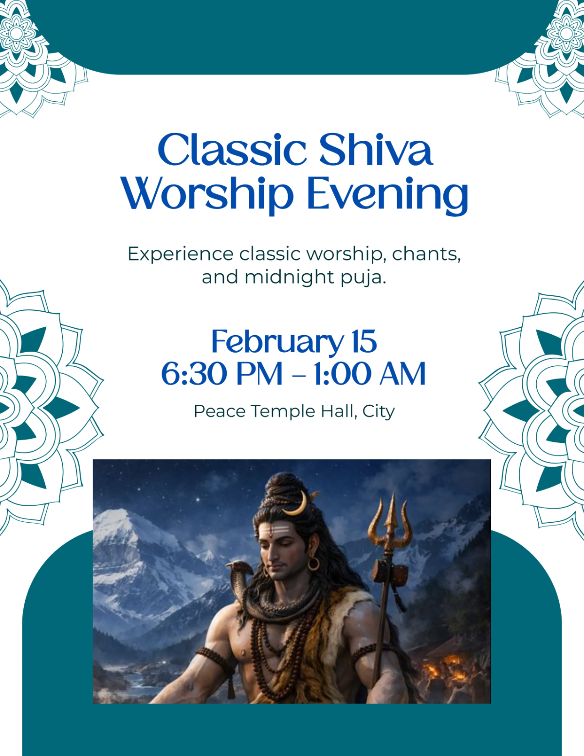 Free Traditional Maha Shivratri Flyer Template to Edit Online